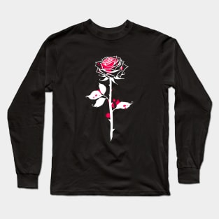 Wild rose blood. bleeding flower Long Sleeve T-Shirt